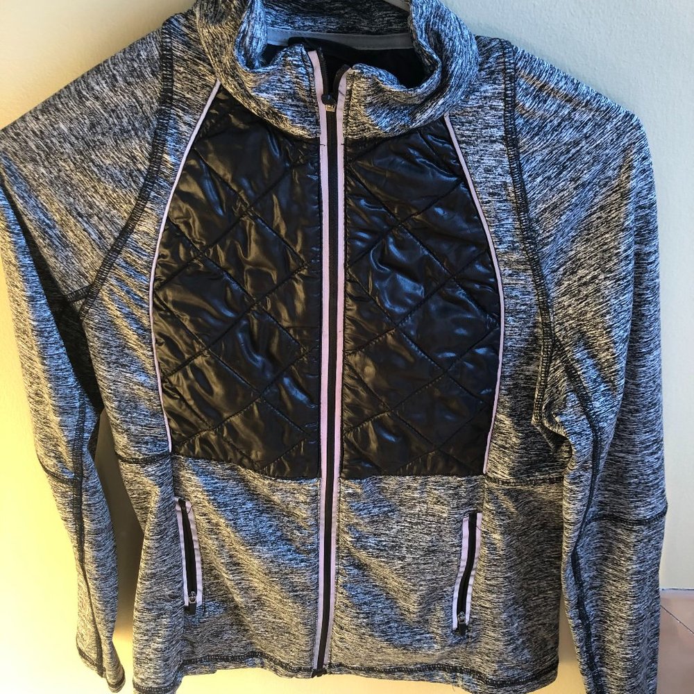 Grey and Black Running Zip-up